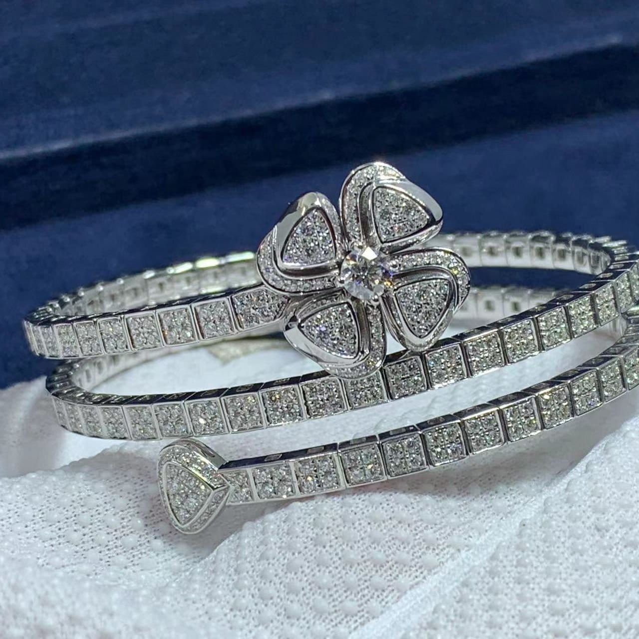 bvlgari fiorever 18k white gold 3.04 carats diamonds bracelet 354602