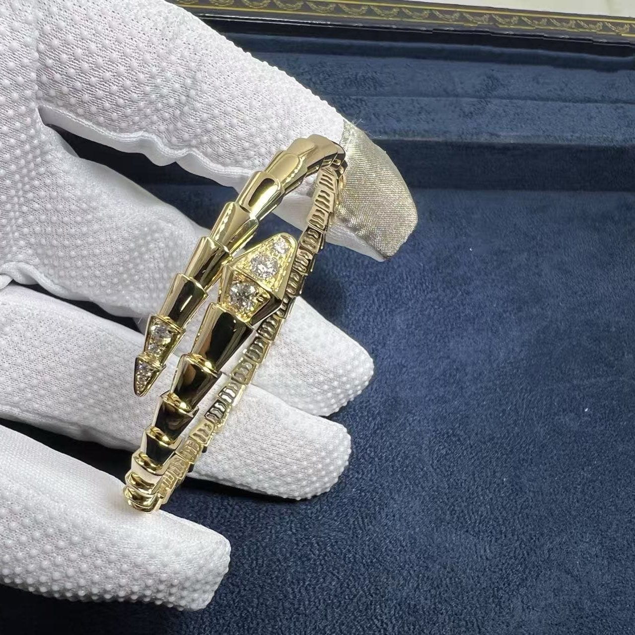 bvlgari serpenti viper diamond 18k yellow gold bracelet 360706 7