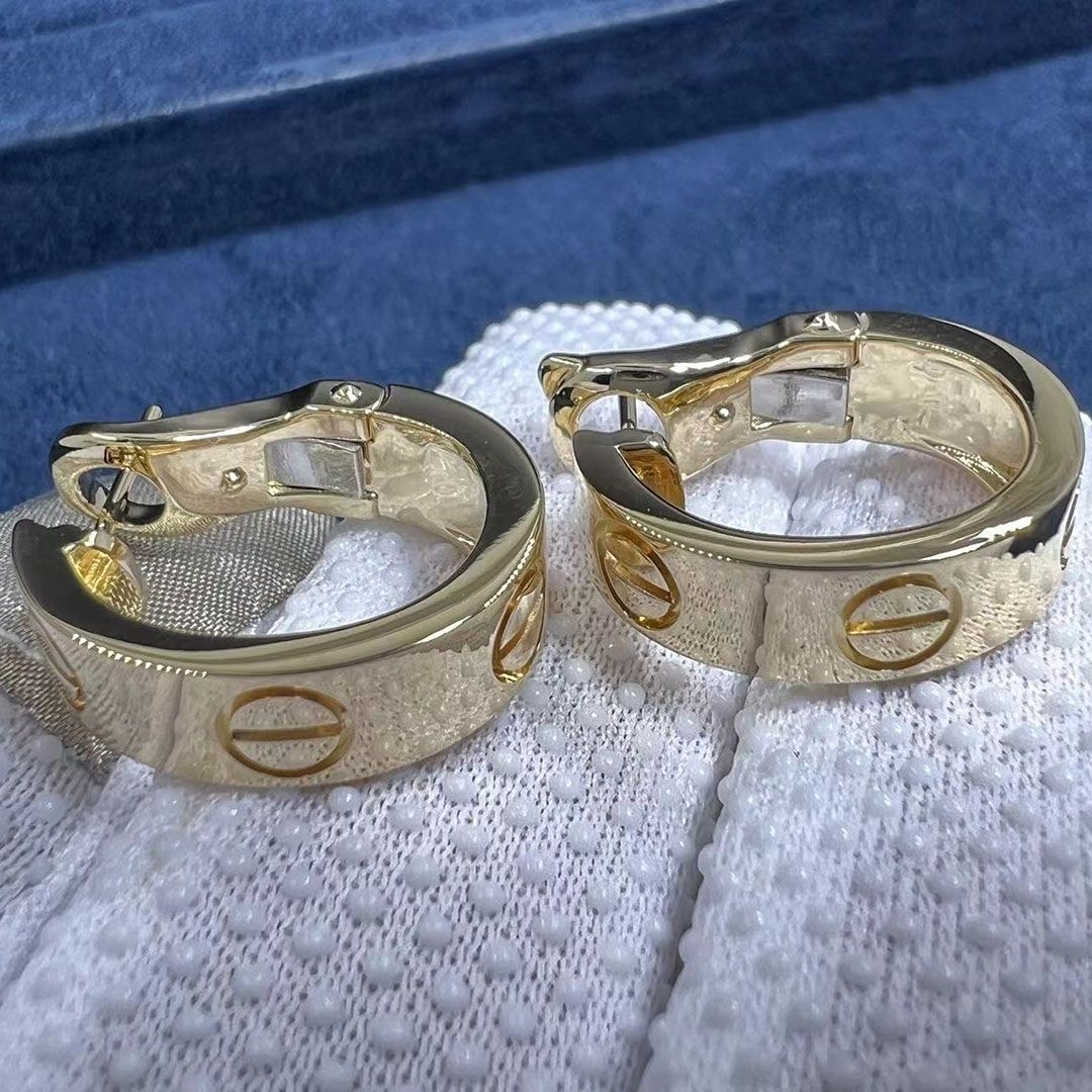 cartier 18k yellow gold 5.7mm love hoop earrings b8022500