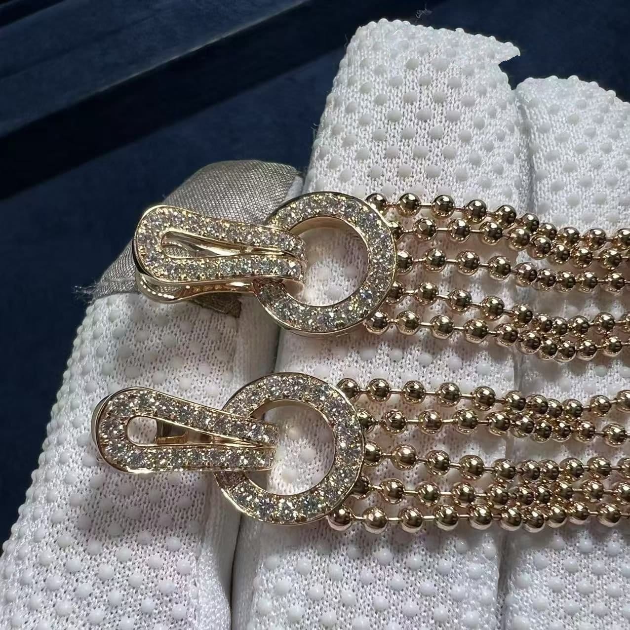 cartier 18k rose gold diamonds agrafe tassels earrings n8515226 1