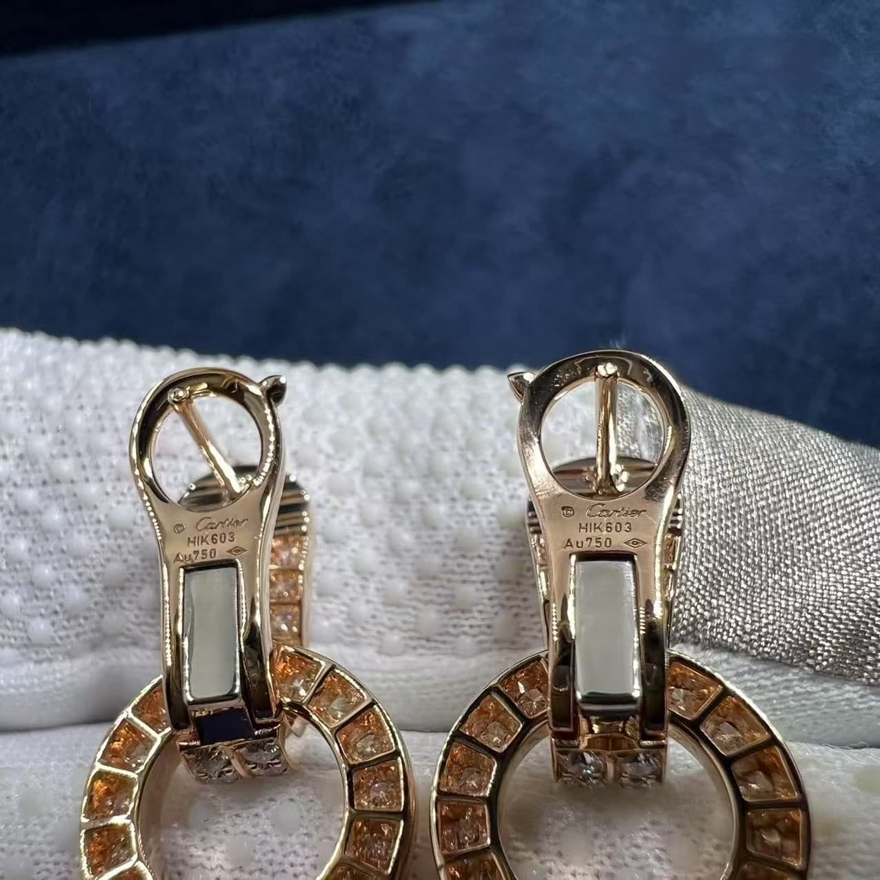 cartier 18k rose gold diamonds agrafe tassels earrings n8515226 4