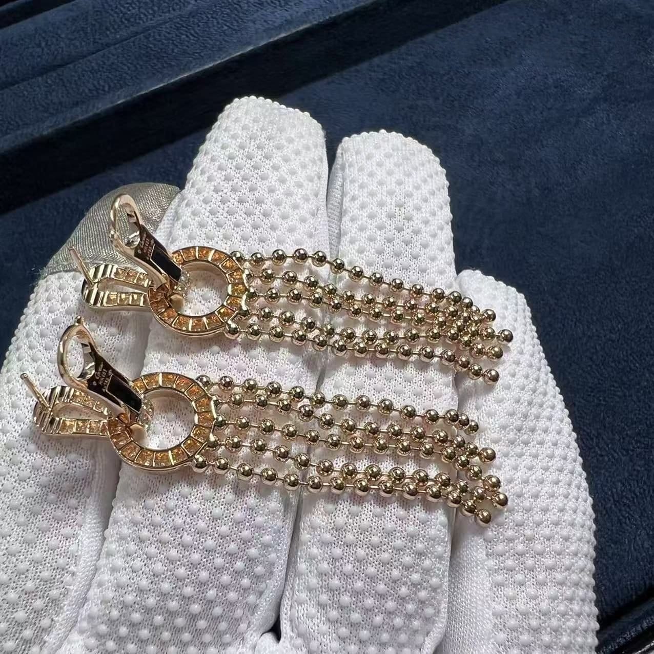 cartier 18k rose gold diamonds agrafe tassels earrings n8515226 6