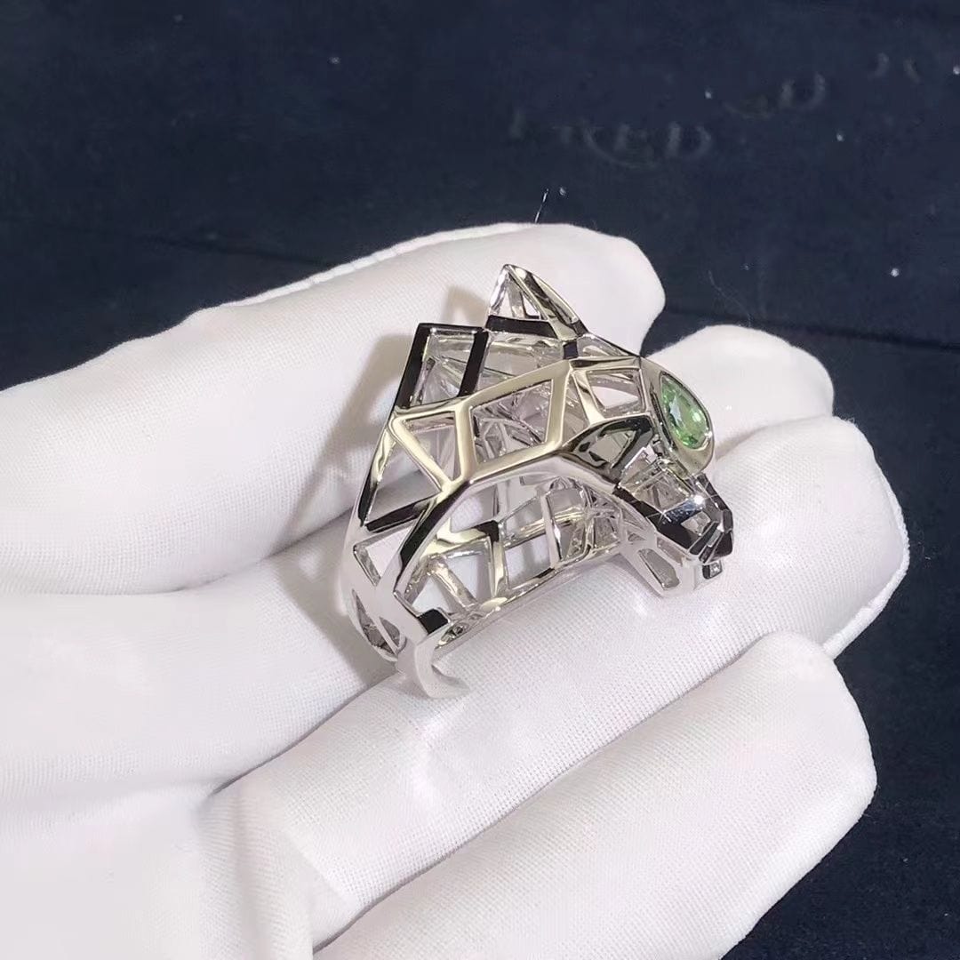 cartier 18k white gold panthere de cartier openwork ring n4730900 2