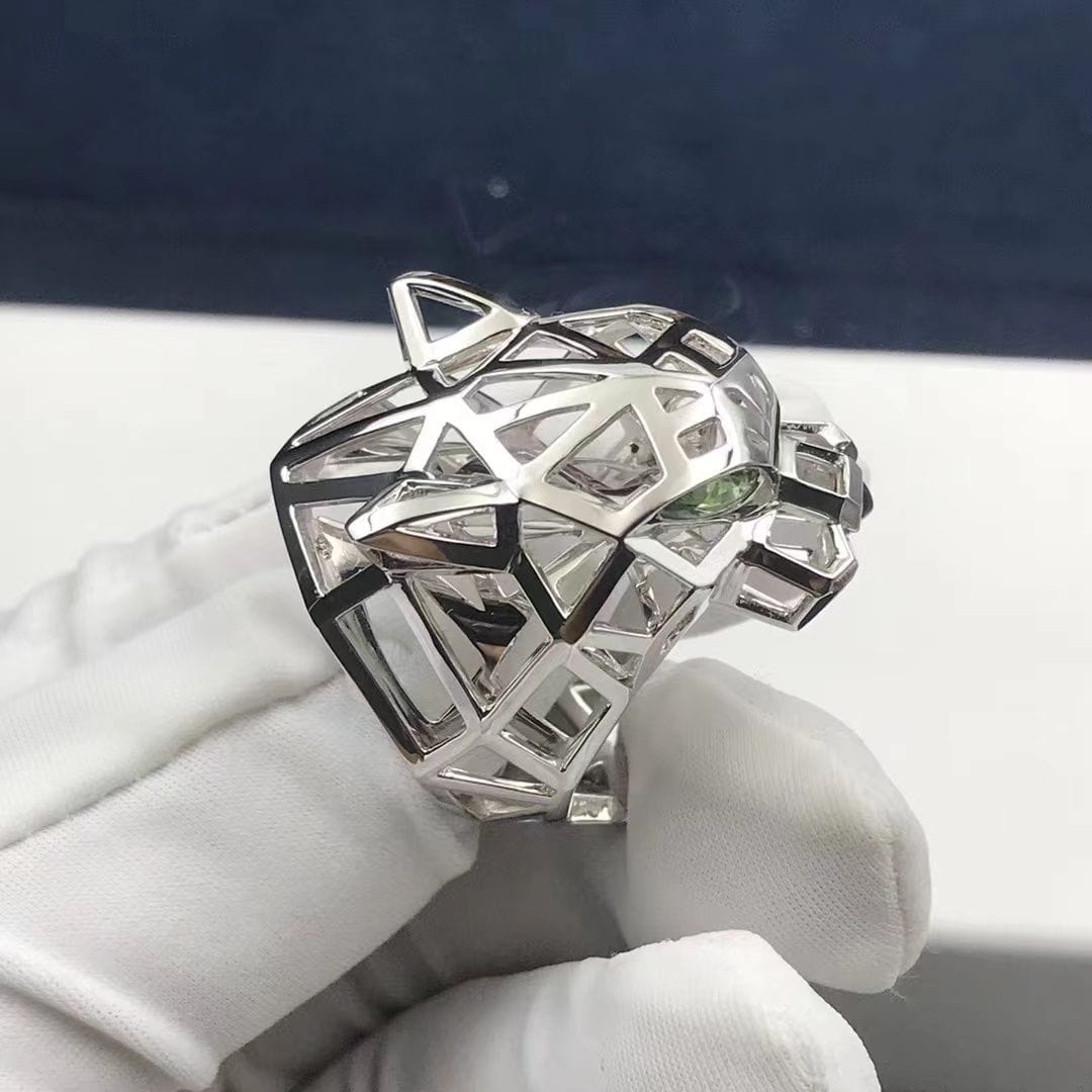 cartier 18k white gold panthere de cartier openwork ring n4730900 3