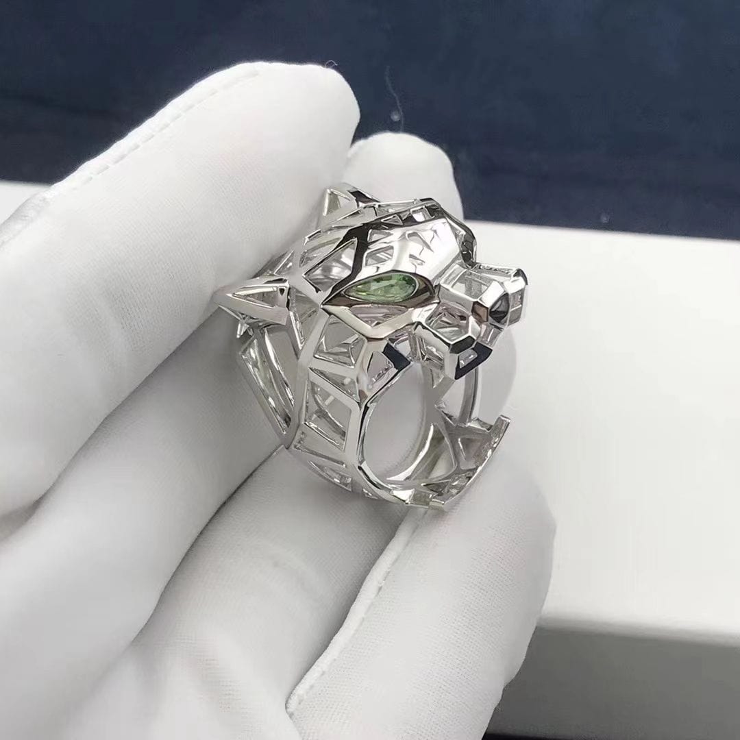cartier 18k white gold panthere de cartier openwork ring n4730900 4