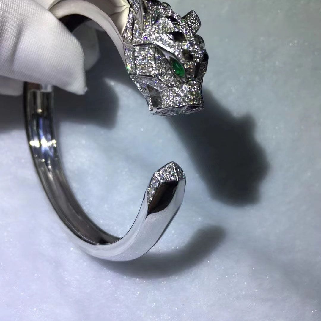 cartier 18k white gold panthere de cartier diamond bracelet n6034302 2