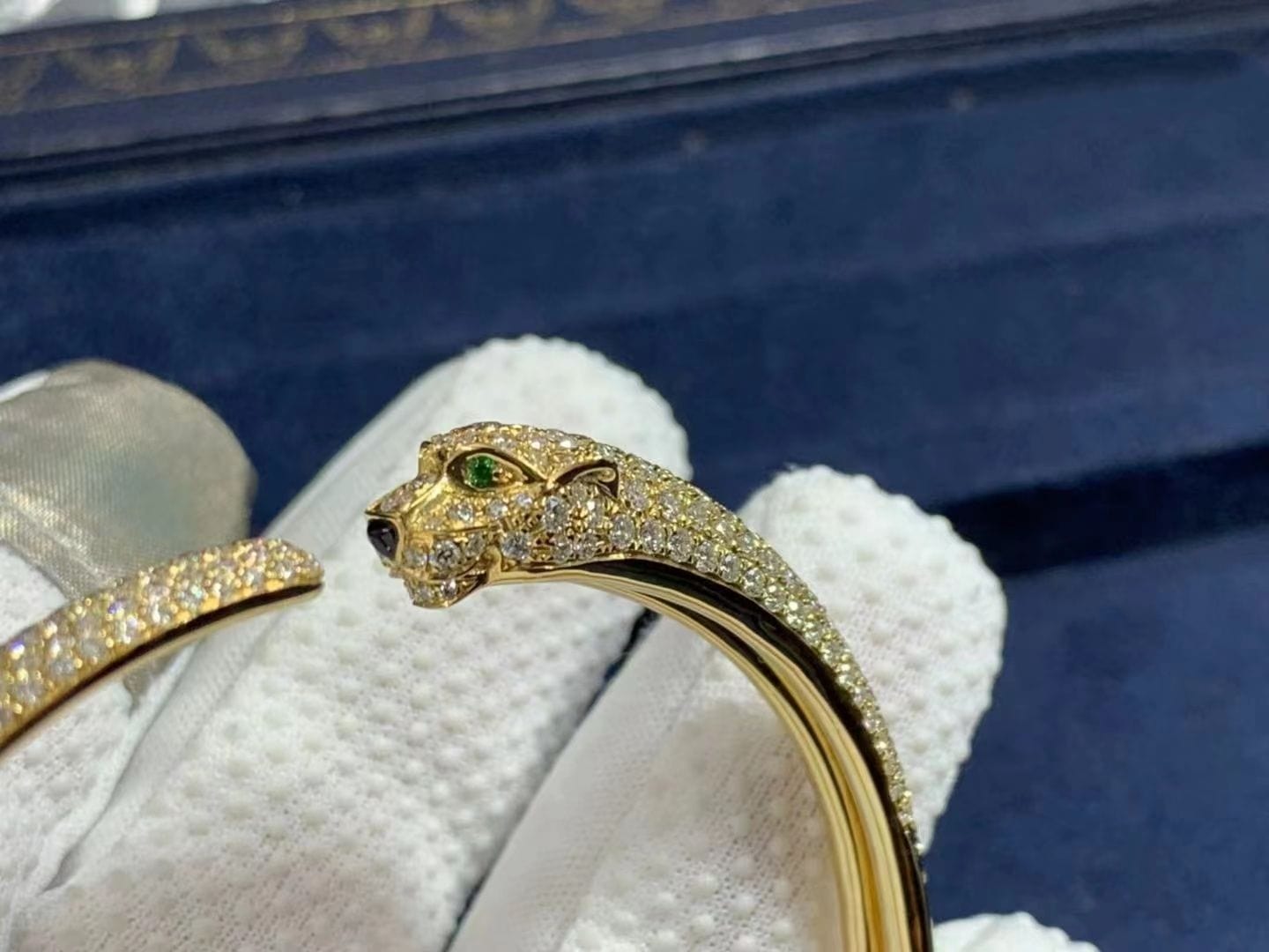 cartier 18k yellow gold pave diamond small panthere de cartier bracelet n6718117 2