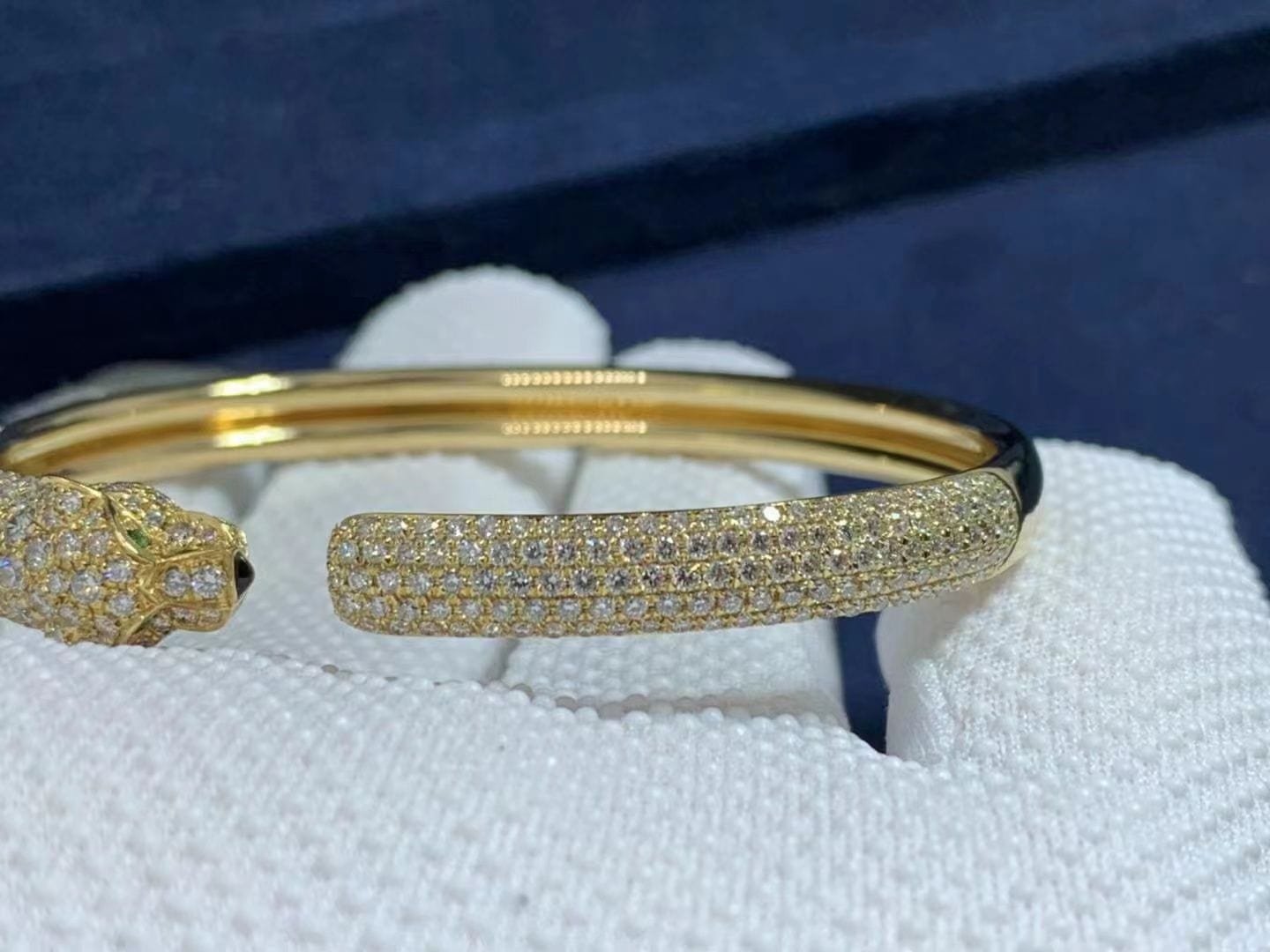 cartier 18k yellow gold pave diamond small panthere de cartier bracelet n6718117 5