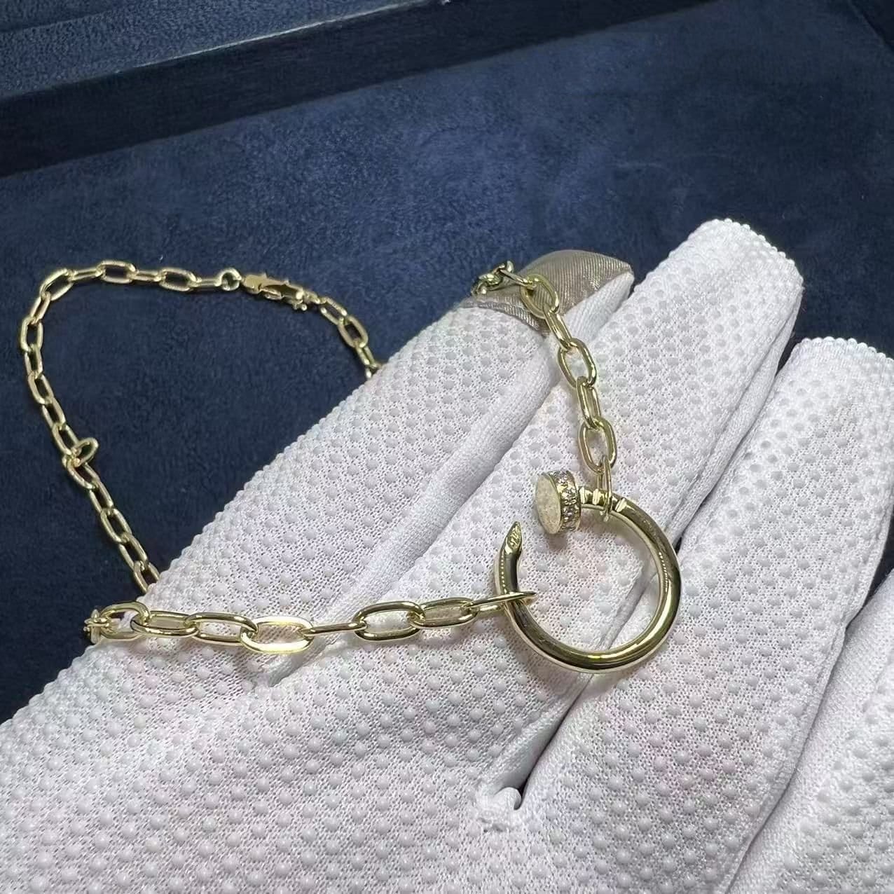 cartier 18k yellow gold and diamond juste un clou chain necklace b7224904 1