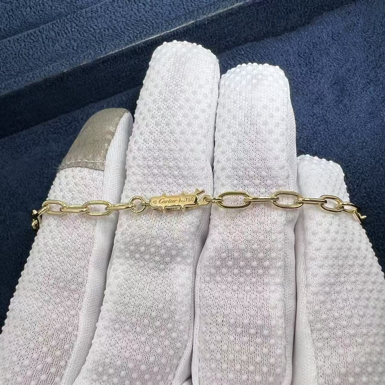 cartier 18k yellow gold and diamond juste un clou chain necklace b7224904 4