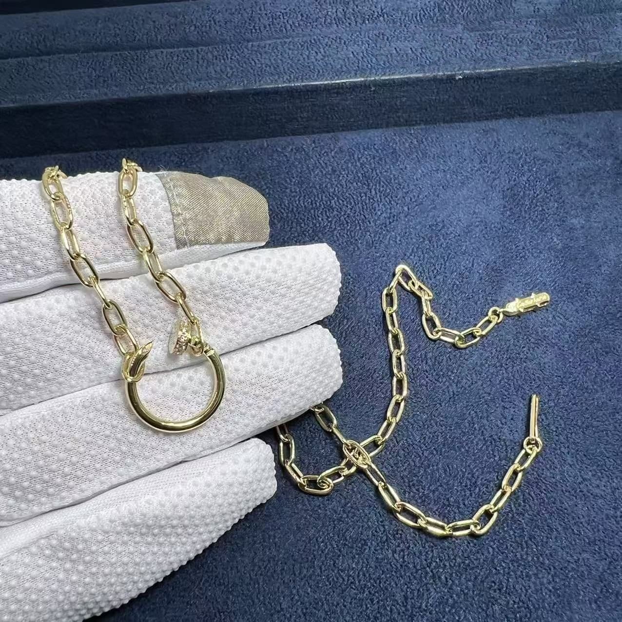 cartier 18k yellow gold and diamond juste un clou chain necklace b7224904 7