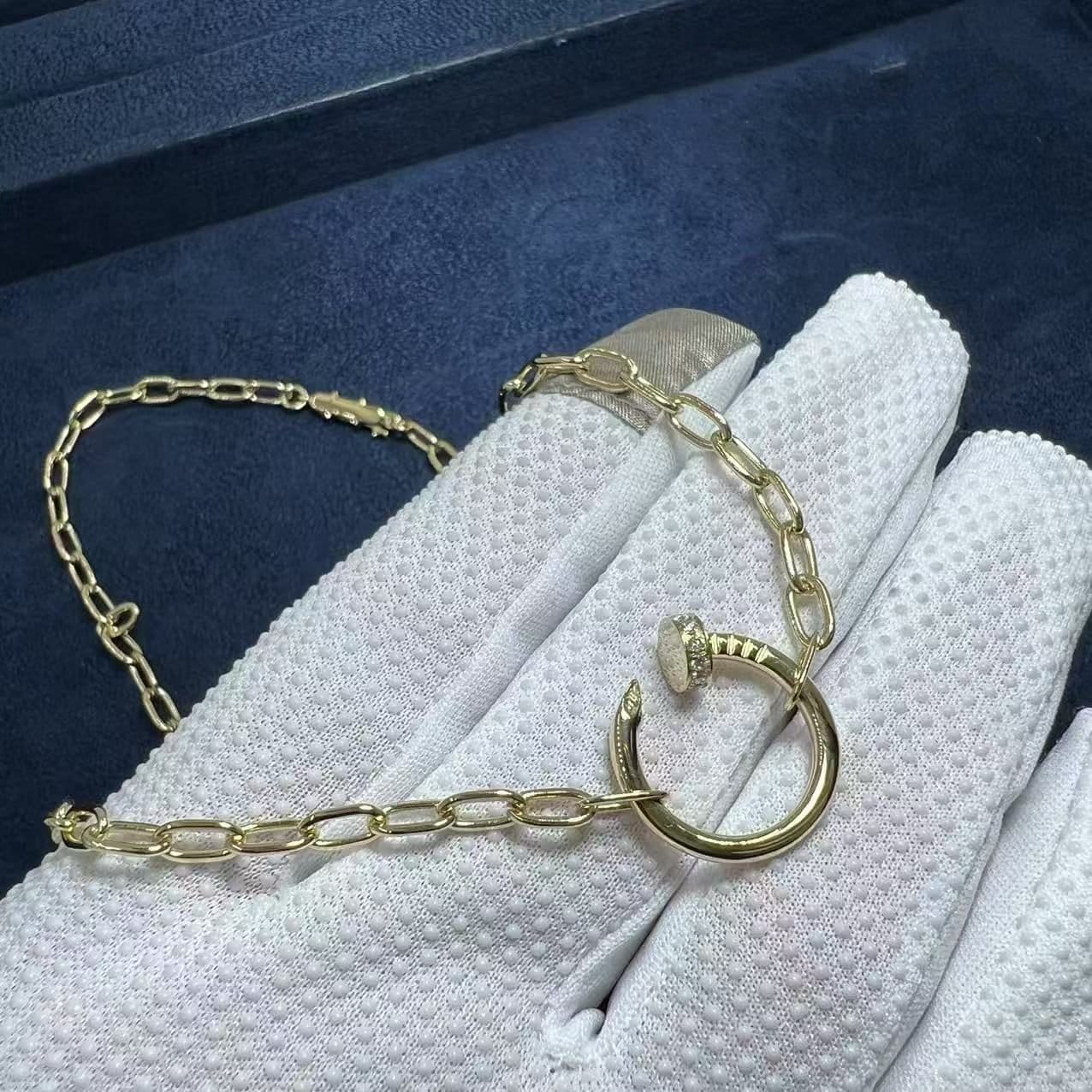 cartier 18k yellow gold and diamond juste un clou chain necklace b7224904