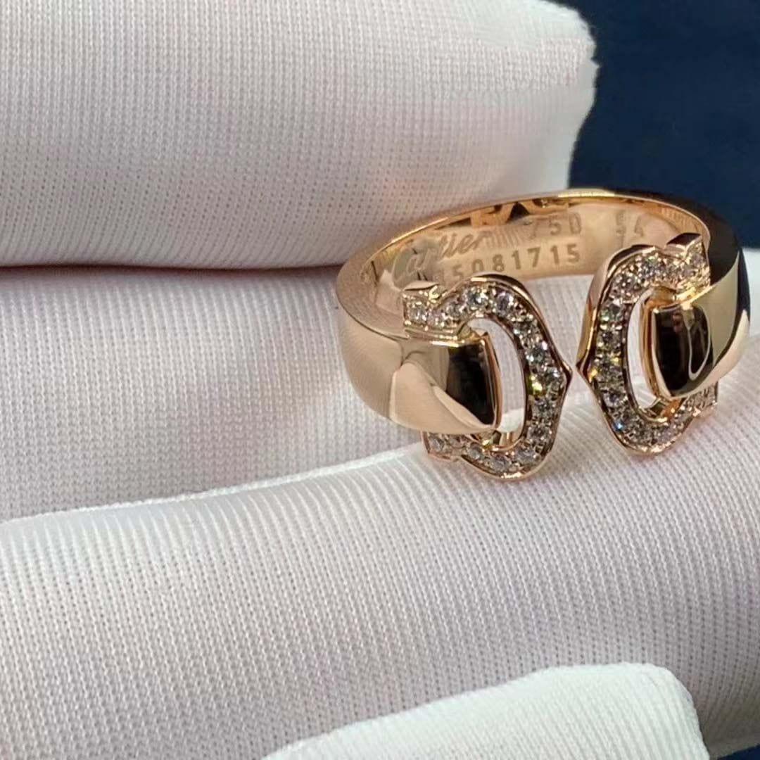 cartier c de cartier 18k rose gold daimonds ring ref. b4073800