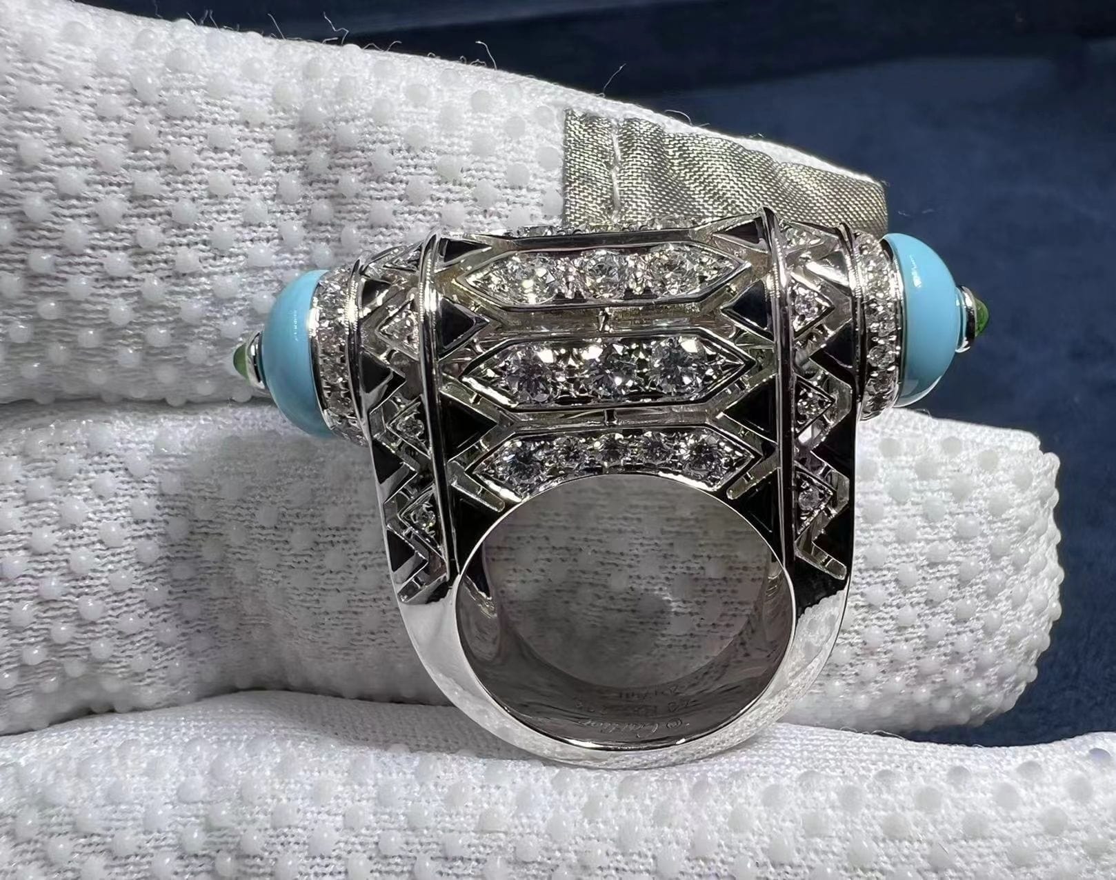 cartier geometry and contrast turquoise black lacquer 18k white gold cocktail ring h4350300 11