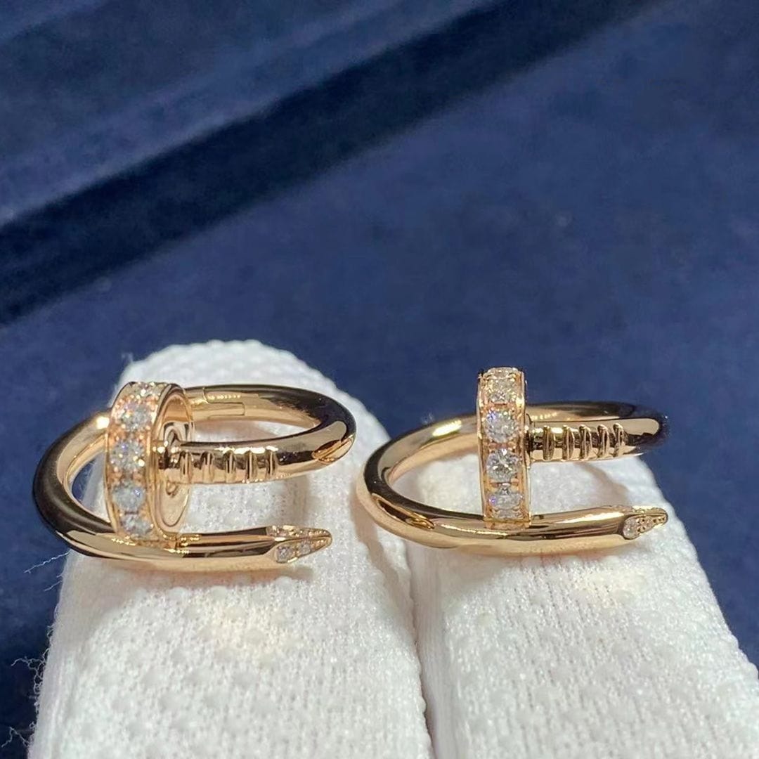 cartier juste un clou cufflinks in 18k rose gold with diamonds og000236