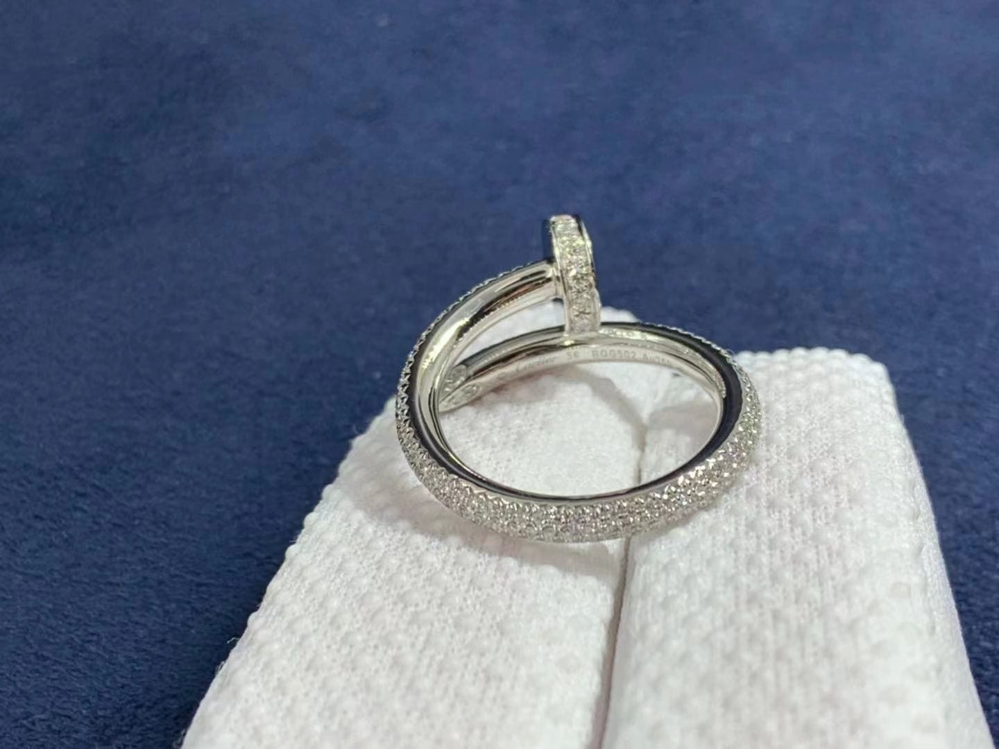 cartier juste un clou full diamonds paved 18k white gold nail ring n4748700 2