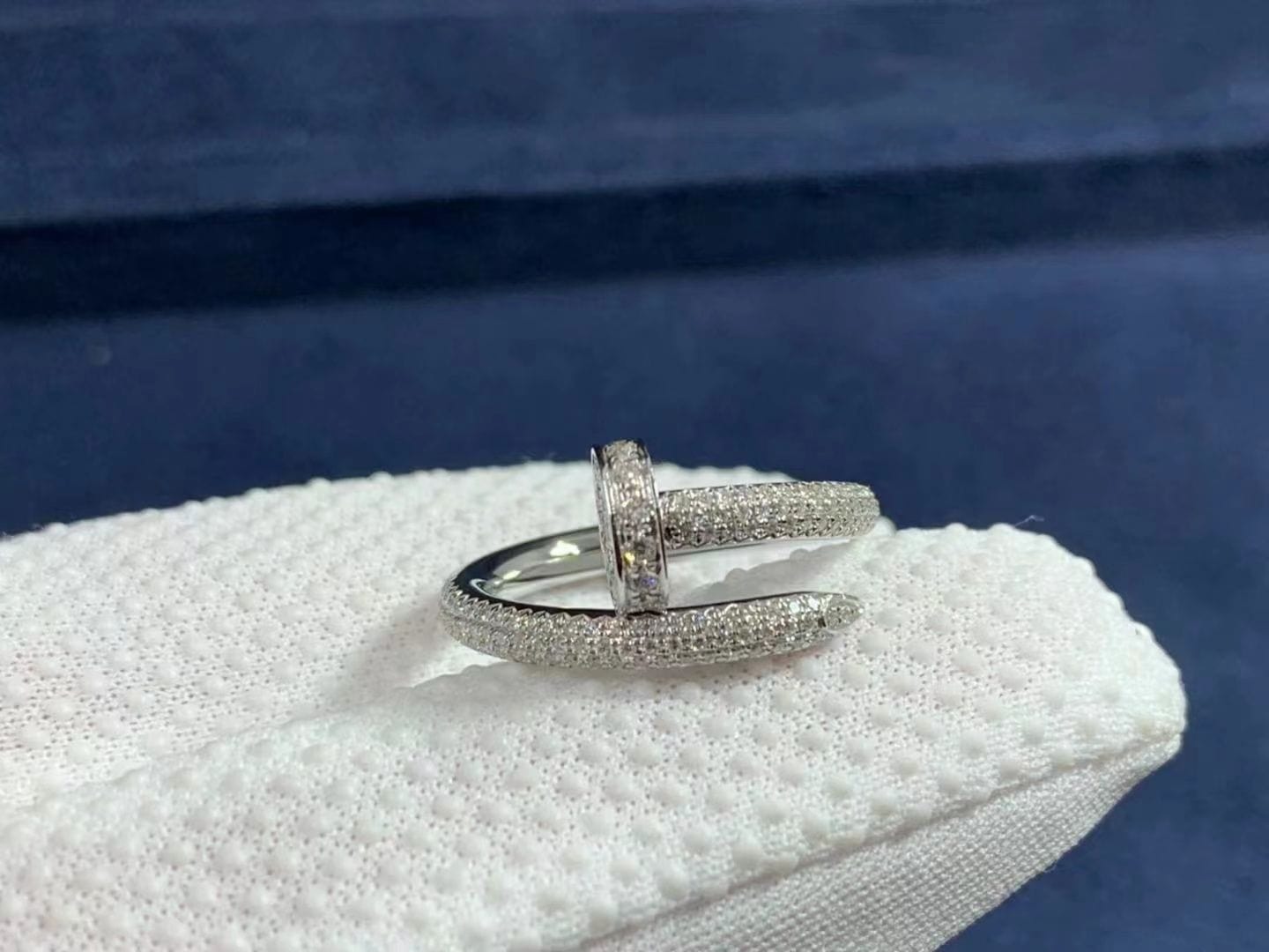 cartier juste un clou full diamonds paved 18k white gold nail ring n4748700 3