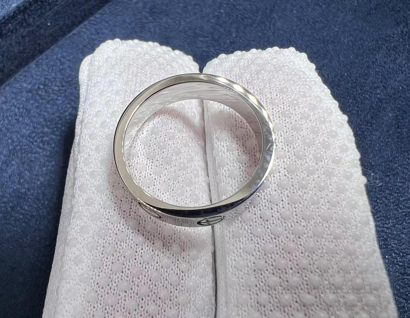cartier love 18k whie gold 3.6mm wedding band ring b4085100 1