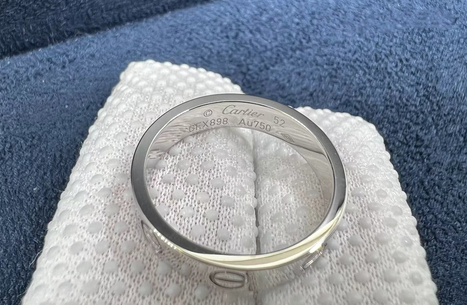 cartier love 18k whie gold 3.6mm wedding band ring b4085100 2