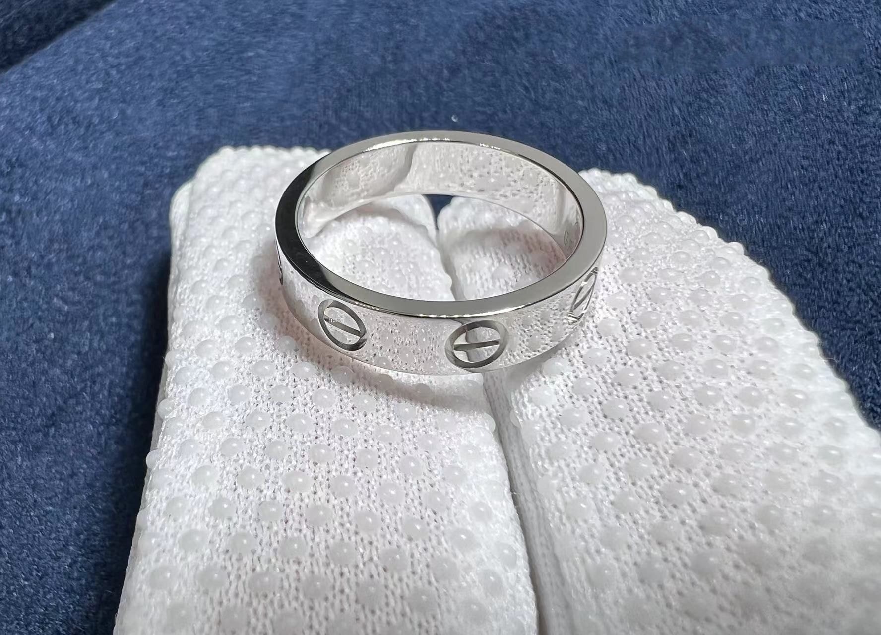cartier love 18k whie gold 3.6mm wedding band ring b4085100 3