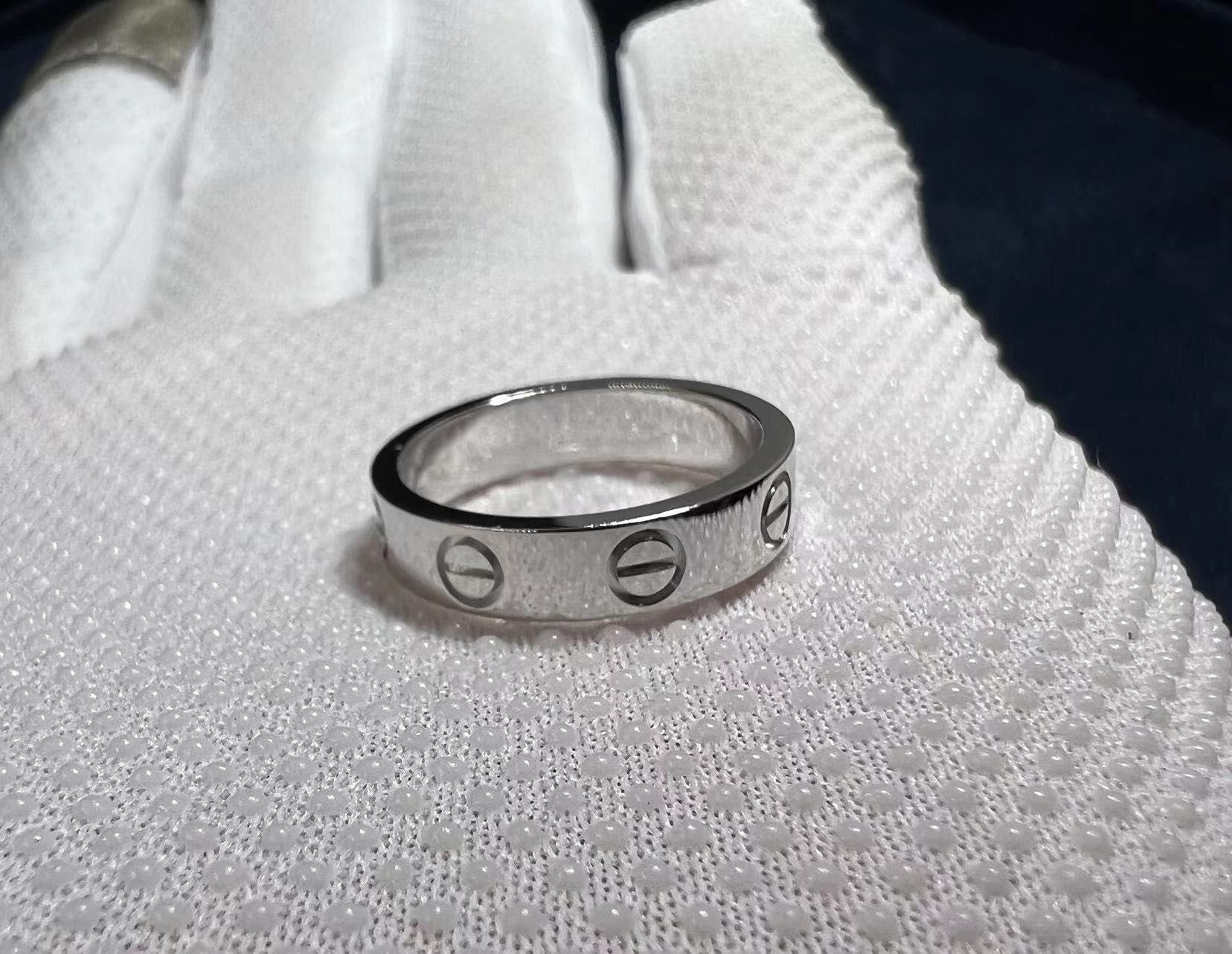 cartier love 18k whie gold 3.6mm wedding band ring b4085100 4