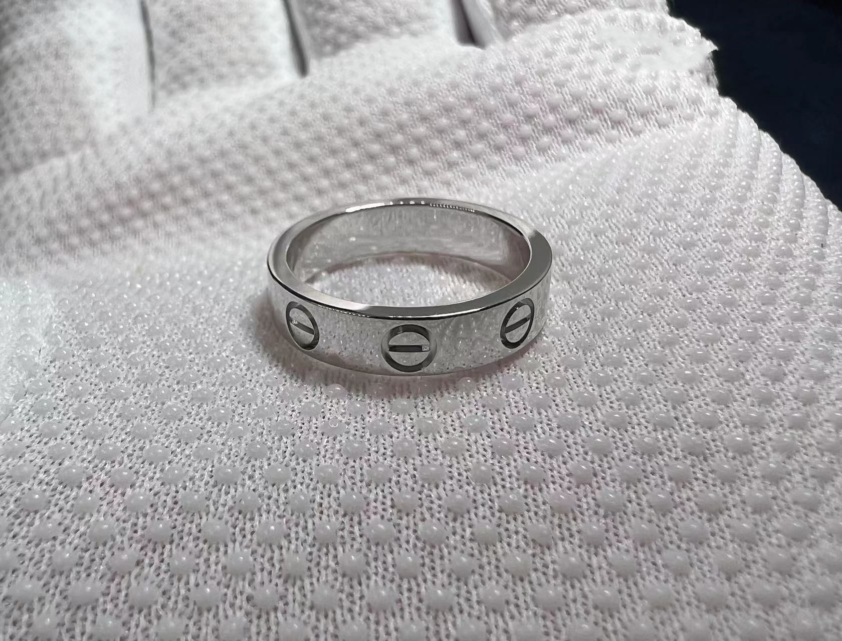 cartier love 18k whie gold 3.6mm wedding band ring b4085100 5