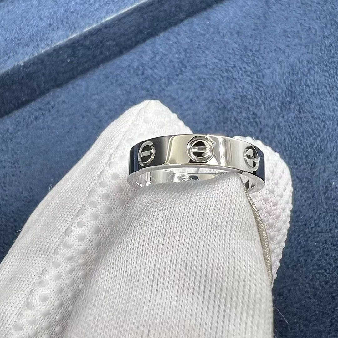 cartier love 18k whie gold 3.6mm wedding band ring b4085100