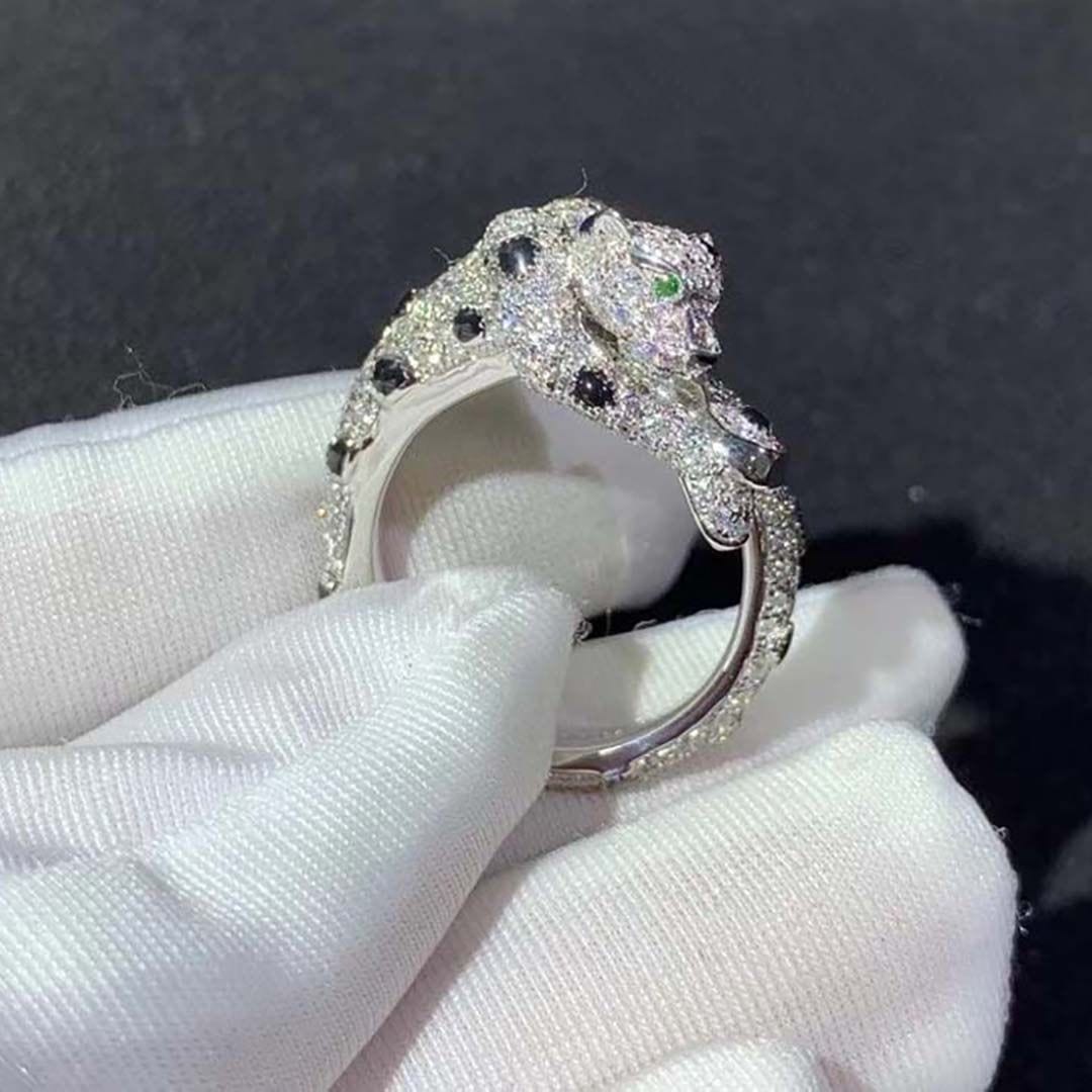 cartier panthere 18k white gold diamond paved onyx ring n4748900 1