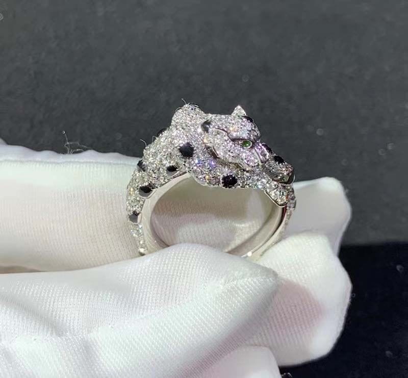 cartier panthere 18k white gold diamond paved onyx ring n4748900 5