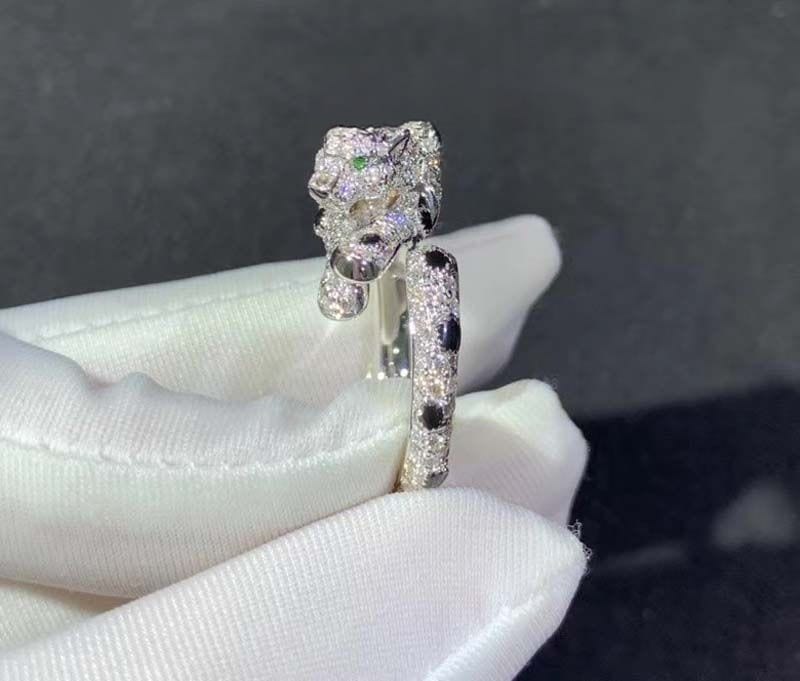 cartier panthere 18k white gold diamond paved onyx ring n4748900 7
