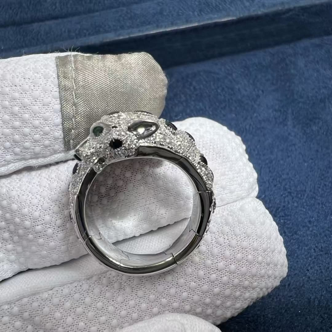 cartier panthere de cartier double heads 18k white gold onyx diamonds ring n4781000 2