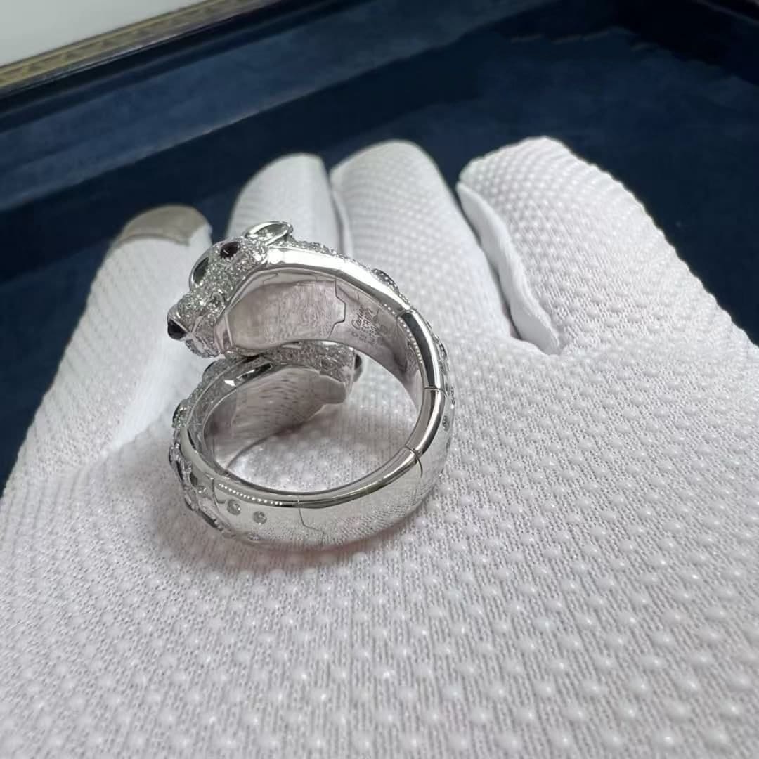 cartier panthere de cartier double heads 18k white gold onyx diamonds ring n4781000 5
