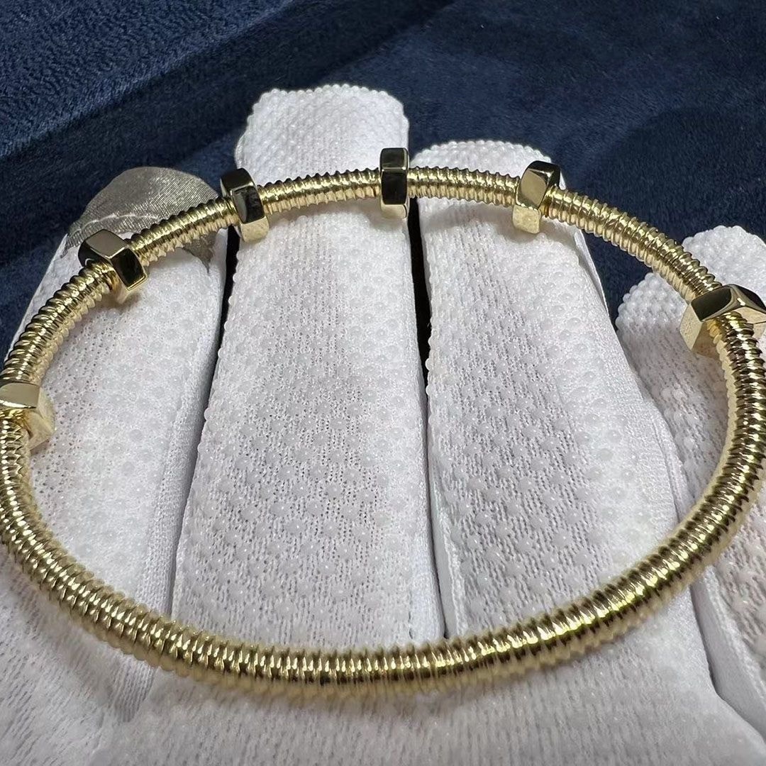 cartier pure 18k yellow gold ecrou de cartier screws bracelet b6063817 2