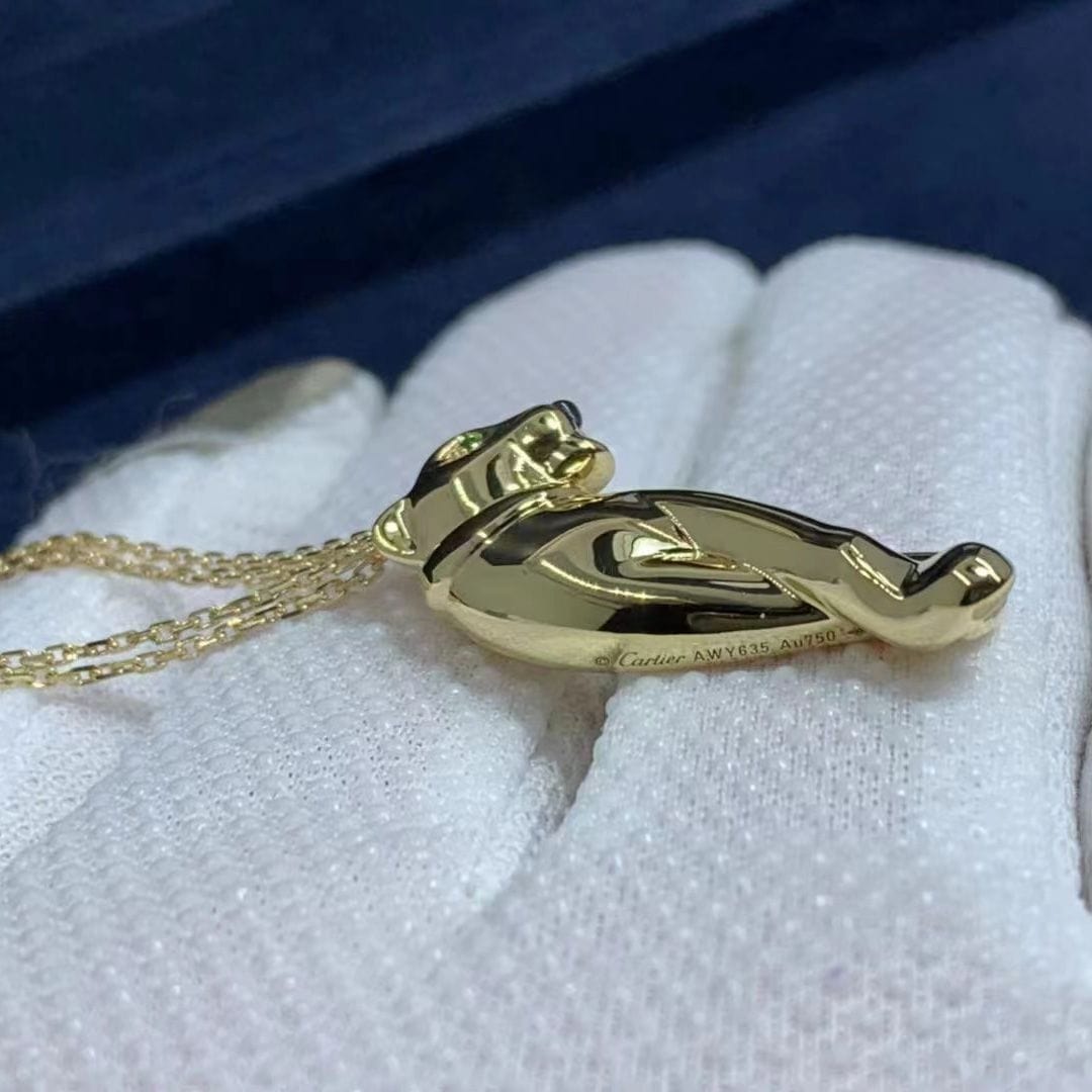 cartier pure 18k yellow gold panthere de cartier pendant necklace