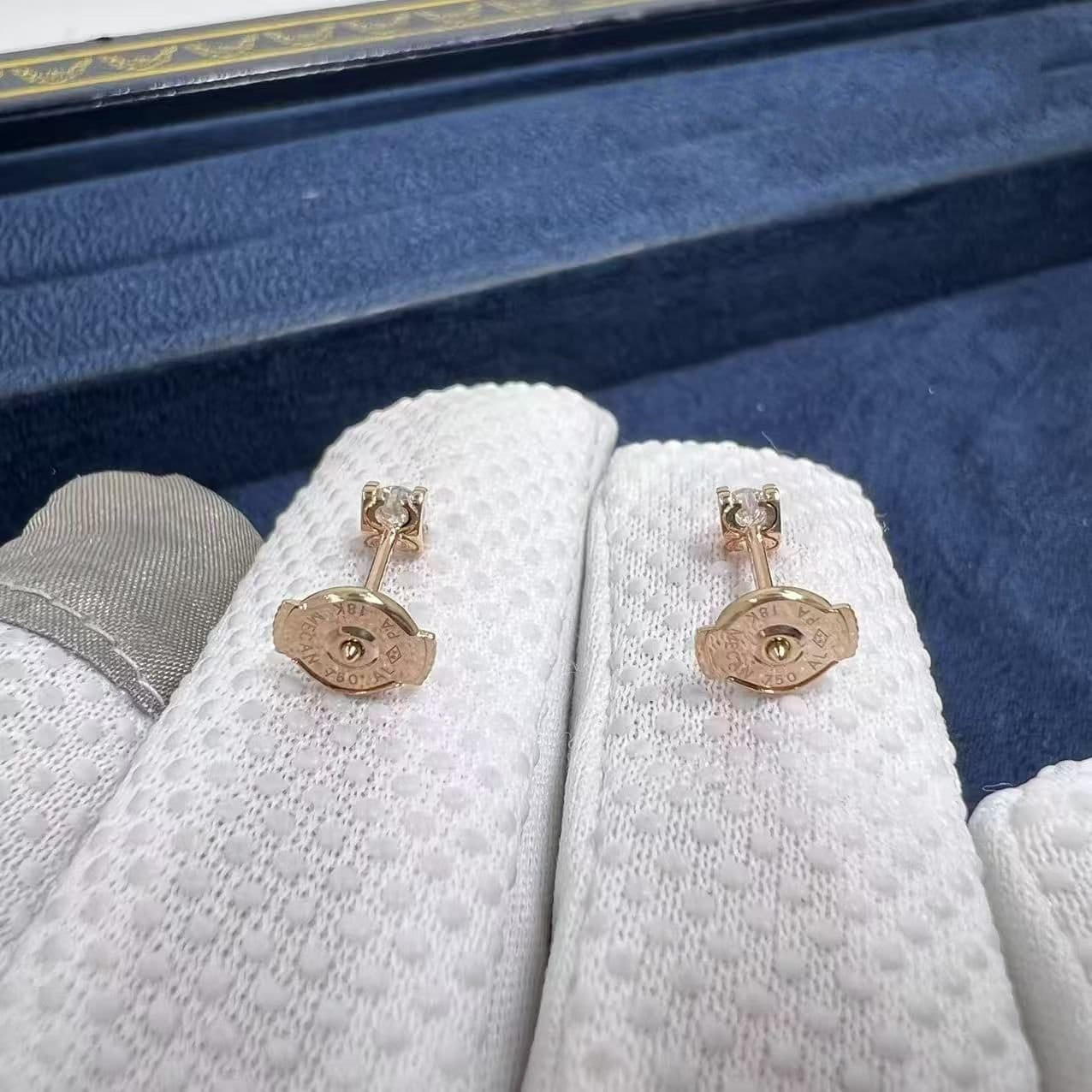 cartier rose gold diamond c de cartier earrings n8502300 1