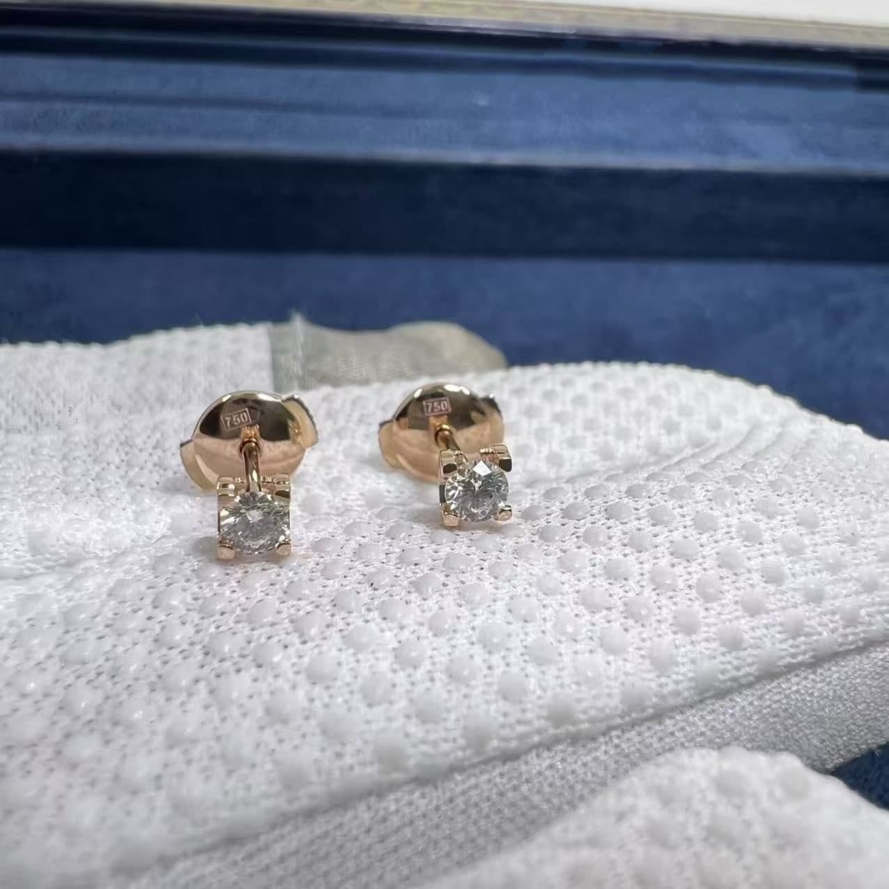 cartier rose gold diamond c de cartier earrings n8502300 4