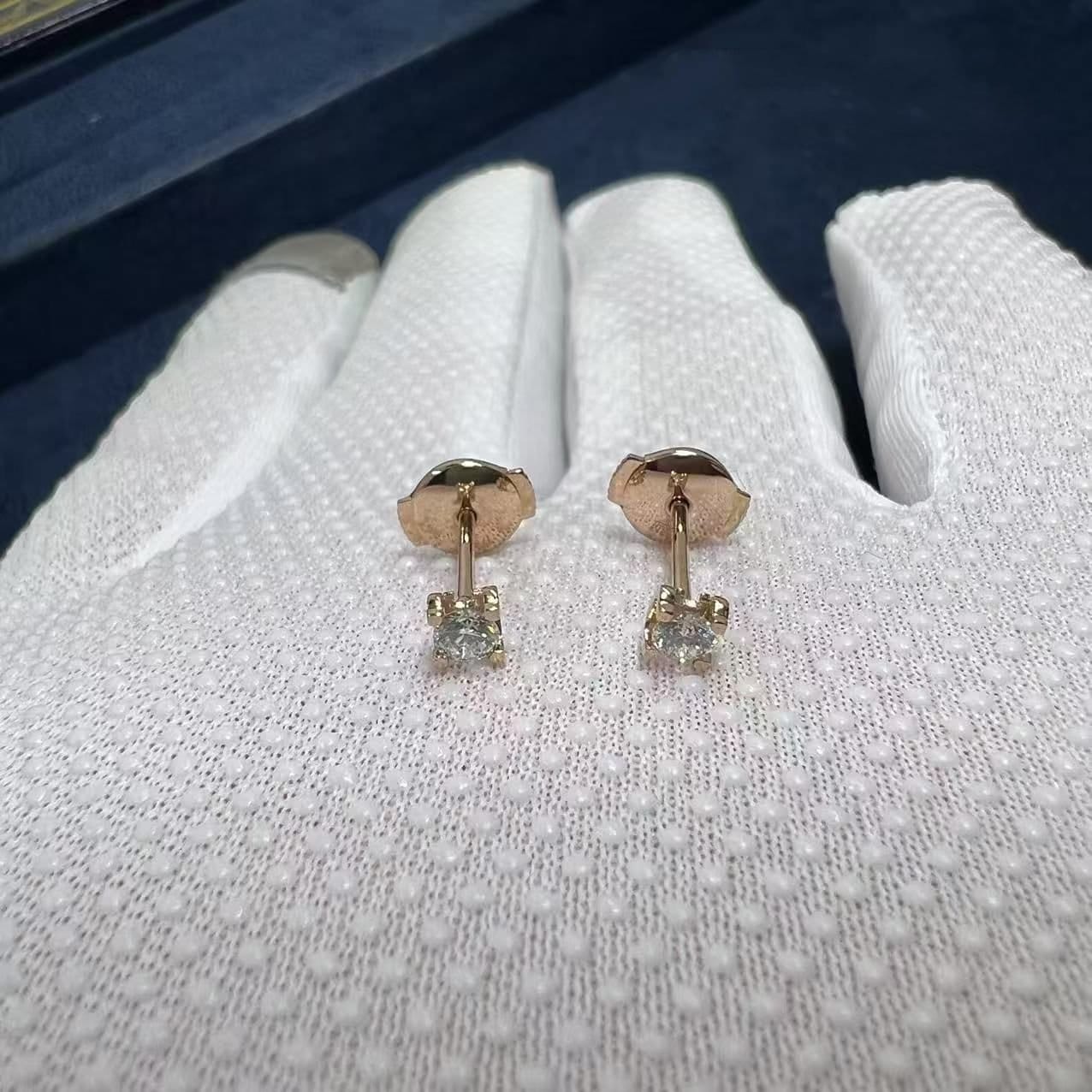 cartier rose gold diamond c de cartier earrings n8502300