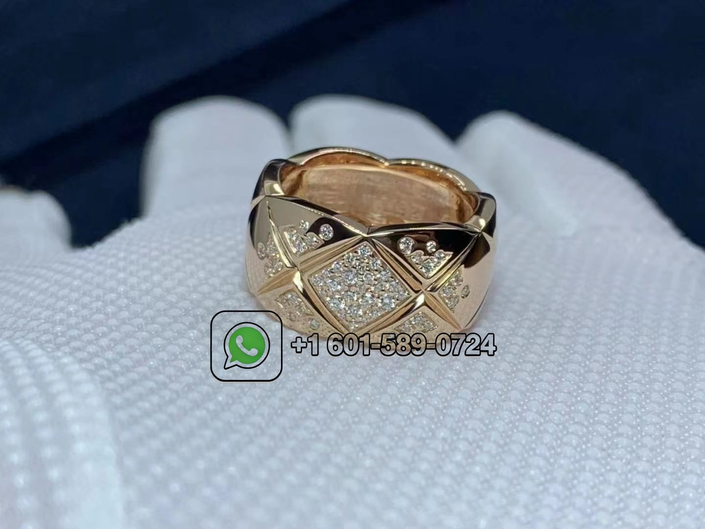chanel beige rose gold diamond coco crush ring j11100 2