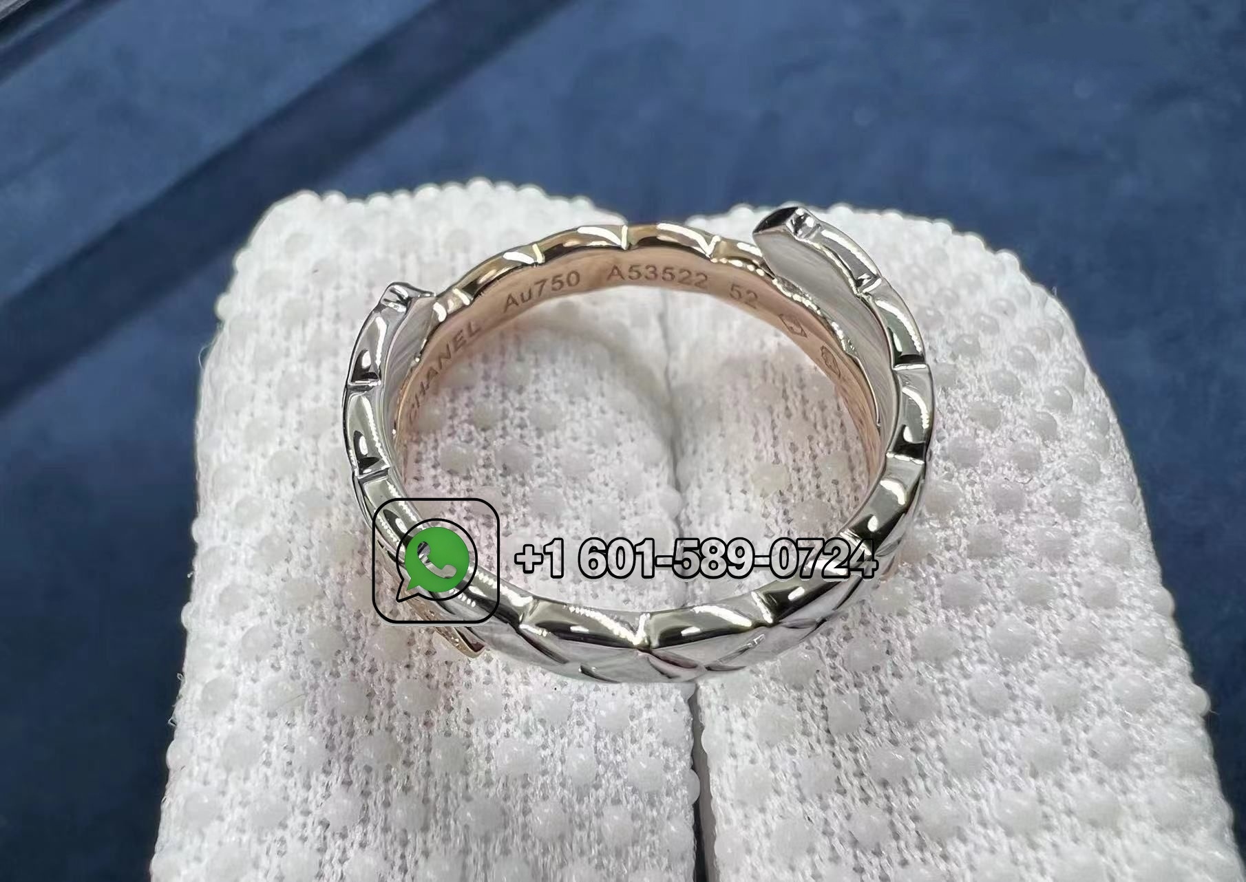 chanel coco crush toi et moi ring quilted motif small version 18k white and beige gold diamonds j11971 1