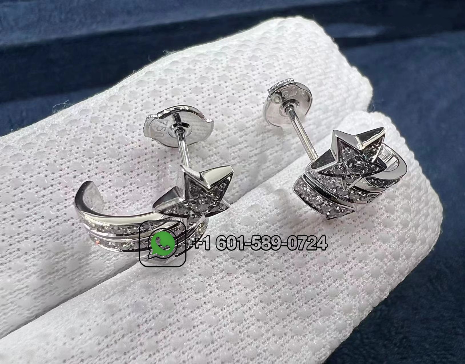 chanel etoile filante 18k white gold diamond earrings 4