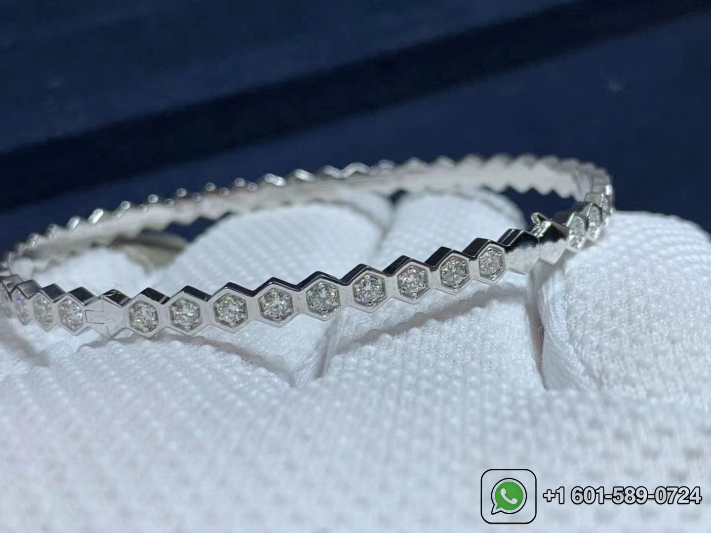 chaumet 18k white gold bee my love pave diamond bracelet 083437 2