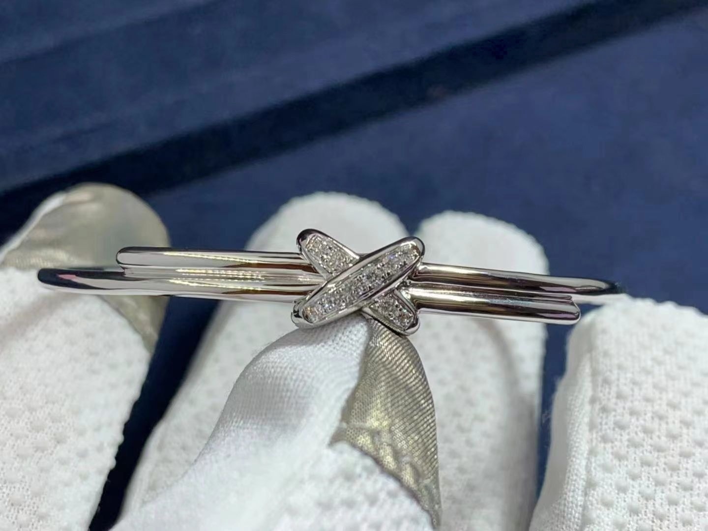 chaumet 18k white gold jeux de liens diamonds bracelet 1