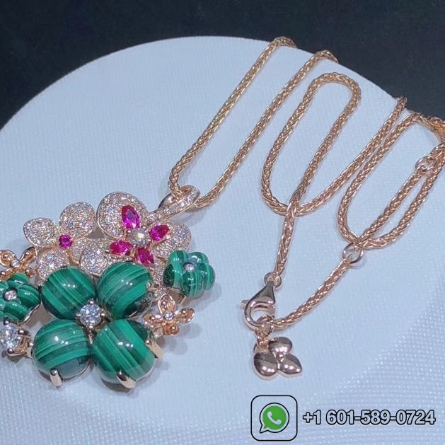 chaumet haumet hortensia 18k rose gold diamond pendant necklace 083550 2