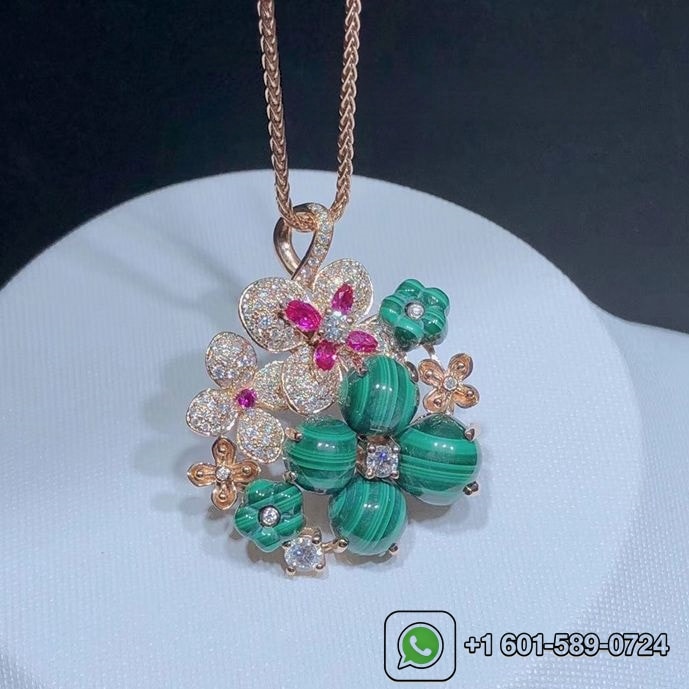chaumet haumet hortensia 18k rose gold diamond pendant necklace 083550 5