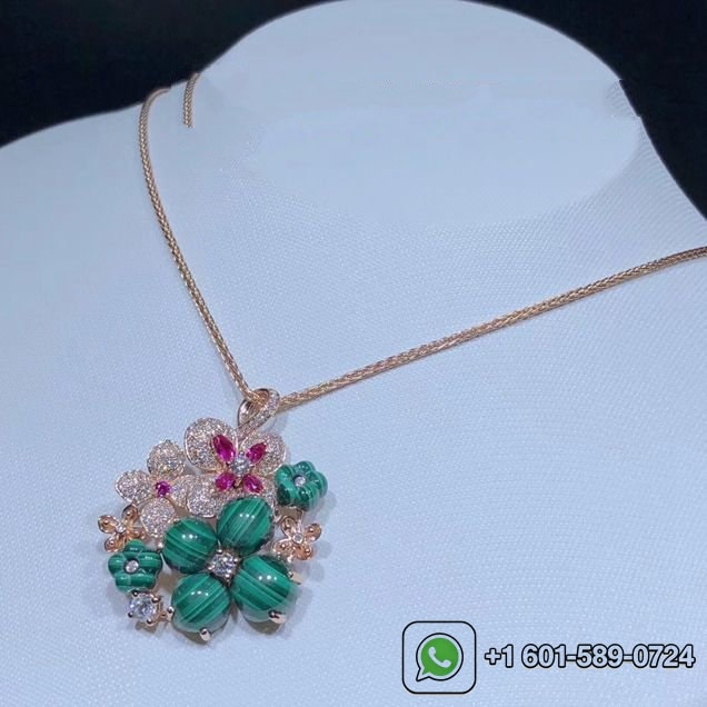 chaumet haumet hortensia 18k rose gold diamond pendant necklace 083550 6