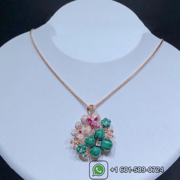 chaumet haumet hortensia 18k rose gold diamond pendant necklace 083550 7
