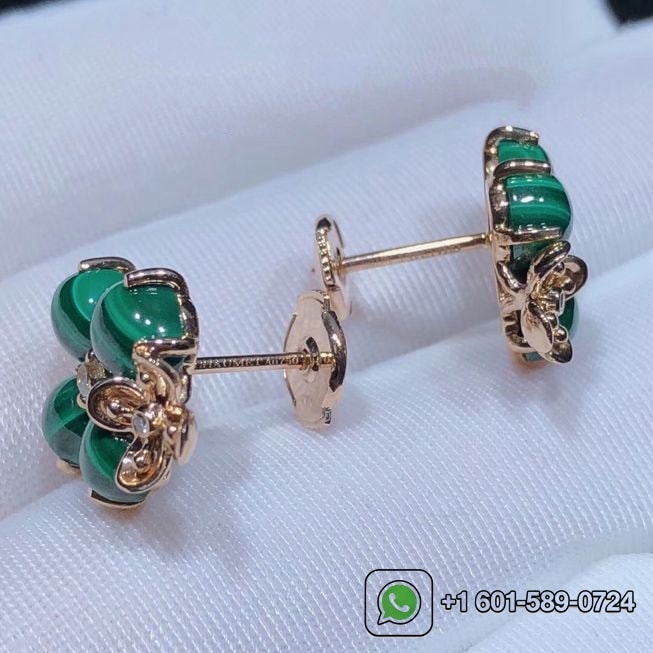 chaumet hortensia jardins 18k pink gold malachite diamond earrings 083337 4