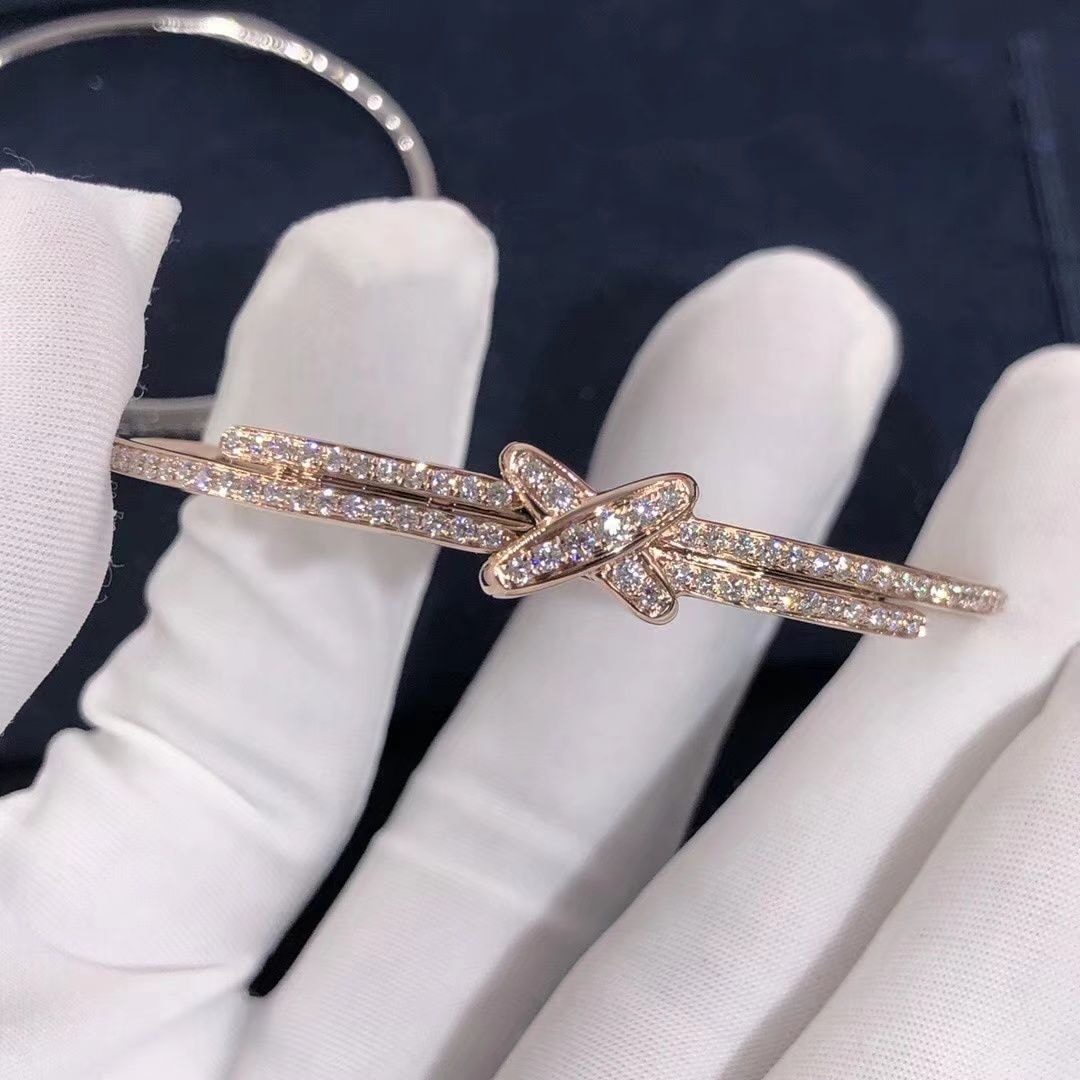 chaumet jeux de liens 18k rose gold diamonds bracelet 082180