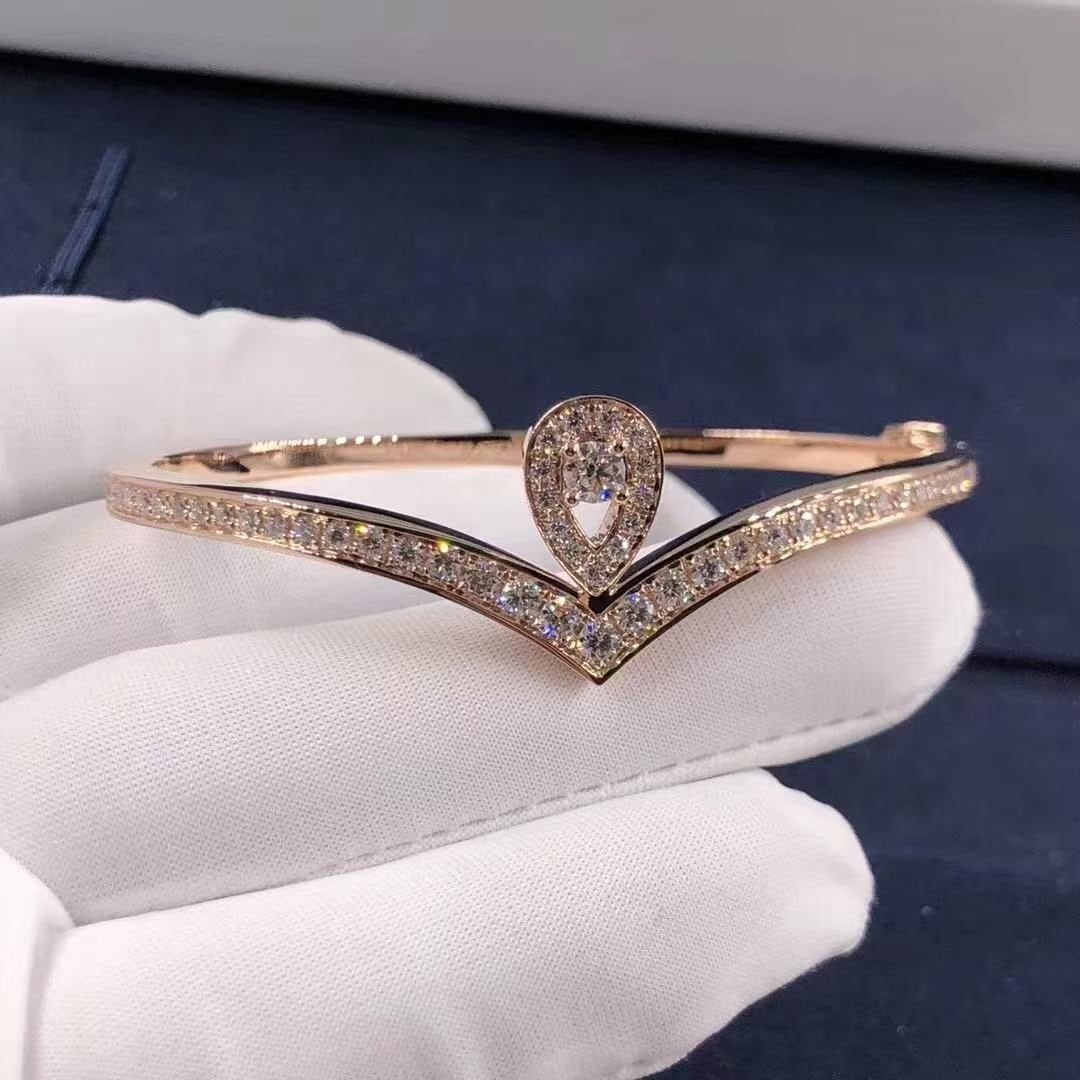 chaumet josephine aigrette 18k rose gold diamonds bracelet 082536
