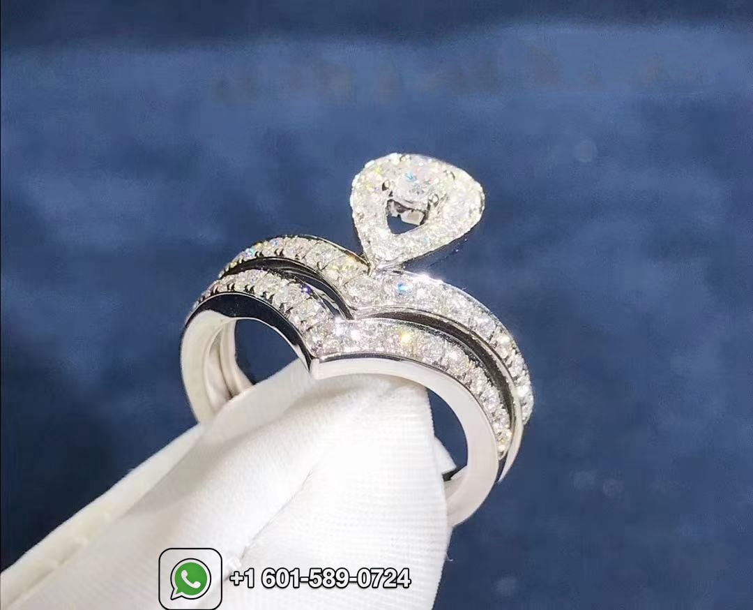 chaumet josephine aigrette 18k white gold diamond combination ring 083510 083590 1
